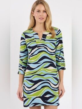 Jude Connally size L Megan Jude cloth stretch Tunic shift mini dress